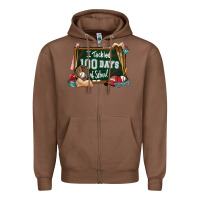 Chestnut I tacked 100 days school Baseball Zipper Hoodie - NancyCooperArtShop