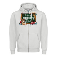 Dove Grey I tacked 100 days school Baseball Zipper Hoodie - NancyCooperArtShop