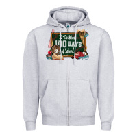 Heather Grey I tacked 100 days school Baseball Zipper Hoodie - NancyCooperArtShop
