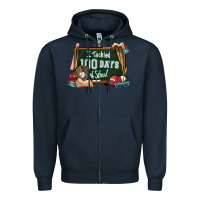 Navy I tacked 100 days school Baseball Zipper Hoodie - NancyCooperArtShop