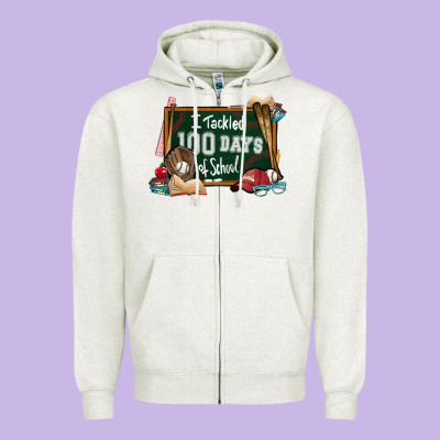 I Tacked 100 Days School Baseball Zipper Hoodie Designed By Nancycooperartshop