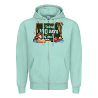 Seafoam I tacked 100 days school Baseball Zipper Hoodie - NancyCooperArtShop