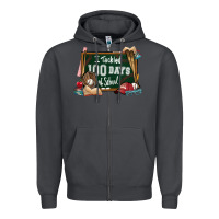 Smoke I tacked 100 days school Baseball Zipper Hoodie - NancyCooperArtShop