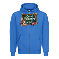 True Royal I tacked 100 days school Baseball Zipper Hoodie - NancyCooperArtShop