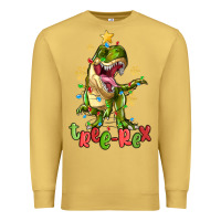 Antique Gold tree rex trex christmas dinosaur Premium Sweatshirt - MaliasSmallBusiness