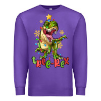 Purple tree rex trex christmas dinosaur Premium Sweatshirt - MaliasSmallBusiness