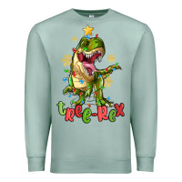 Seafoam tree rex trex christmas dinosaur Premium Sweatshirt - MaliasSmallBusiness