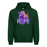 Forest Green Hope lavender ribbon all cancers Urban Hoodie - NancyCooperArtShop