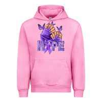 Fuchsia Pink Hope lavender ribbon all cancers Urban Hoodie - NancyCooperArtShop