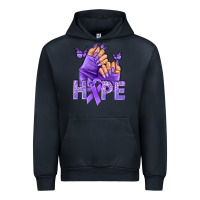 Navy Hope lavender ribbon all cancers Urban Hoodie - NancyCooperArtShop