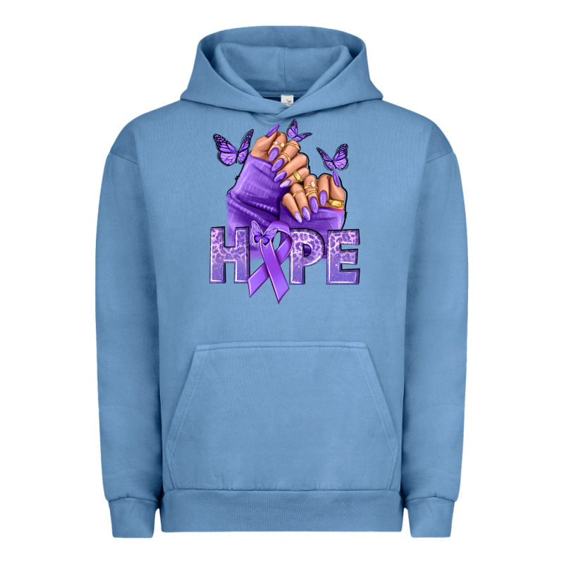 Hope Lavender Ribbon All Cancers Urban Hoodie by NancyCooperArtShop | Teevron