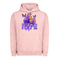 Pigment Salmon Hope lavender ribbon all cancers Urban Hoodie - NancyCooperArtShop