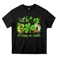 Black with god all things are possible Heavy Core Tee - Artiststas