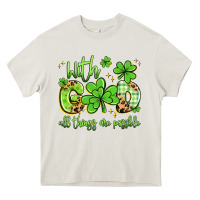 Cream with god all things are possible Heavy Core Tee - Artiststas