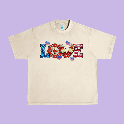 Firefighter Love Urban Heavy Tee Designed By Hra Design Shop