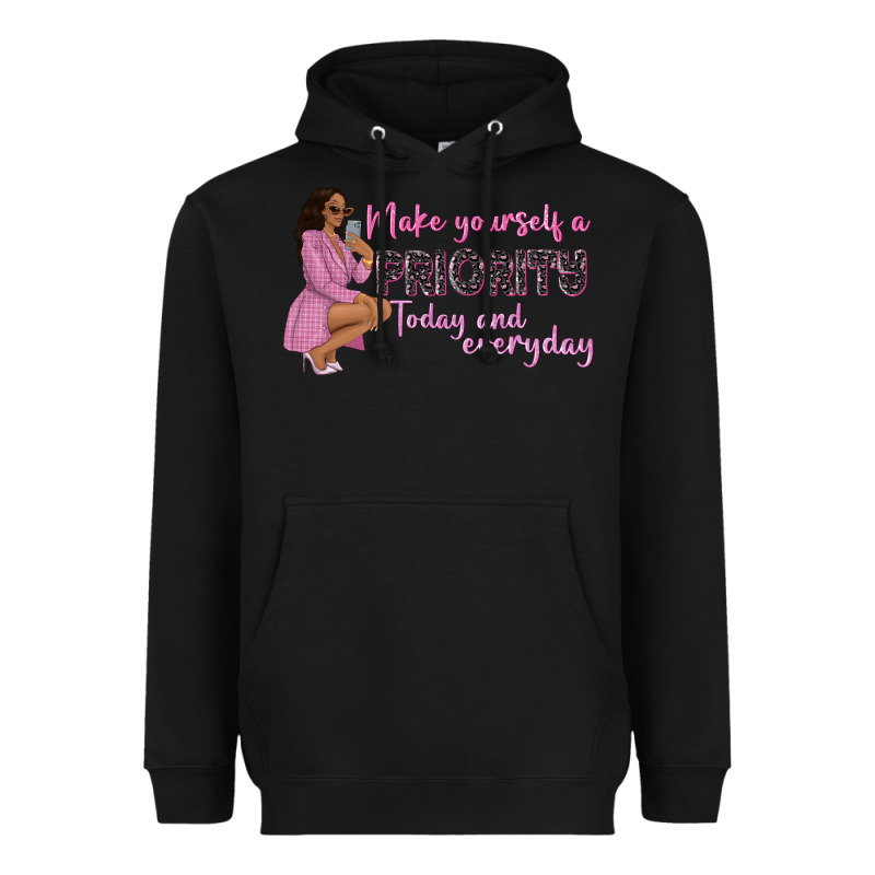 Make Yourself A Priority Today And Everyday Afro W Heavyweight Hoodie by NancyCooperArtShop | Teevron