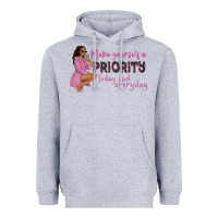 Heather Grey make yourself a priority today and everyday afro w Heavyweight Hoodie - NancyCooperArtShop