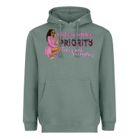 Sage make yourself a priority today and everyday afro w Heavyweight Hoodie - NancyCooperArtShop