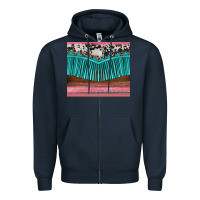 Navy western fringe cowhide leopard Zipper Hoodie - BarkalooDesign
