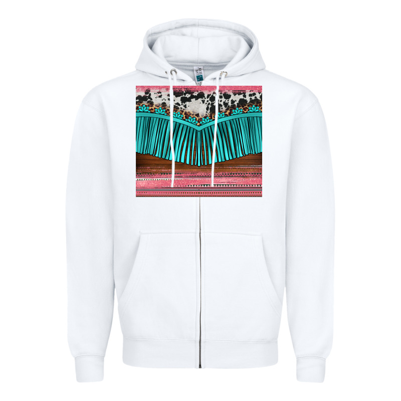Western Fringe Cowhide Leopard Zipper Hoodie by BarkalooDesign | Teevron