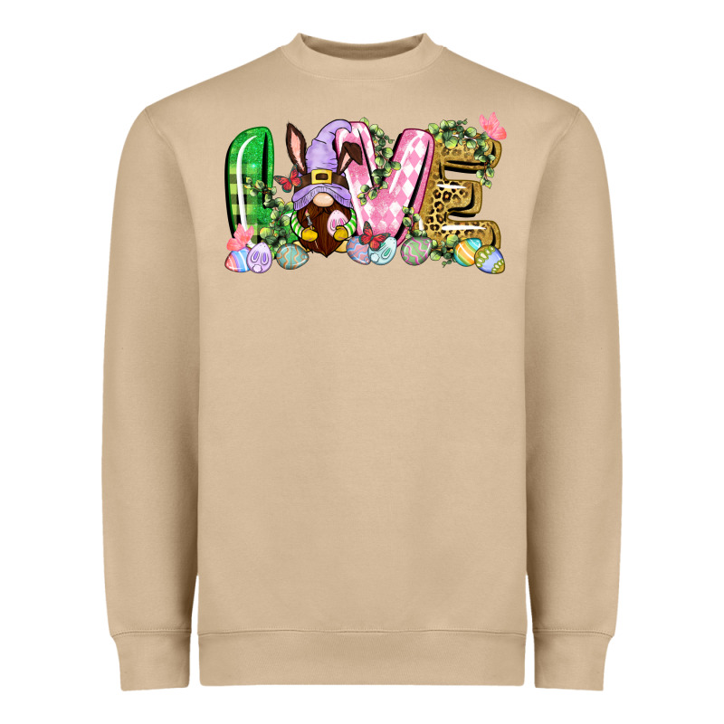 Love Easter Gnome Easter Day Heavyweight Sweatshirt by CowGirlArtShop | Teevron
