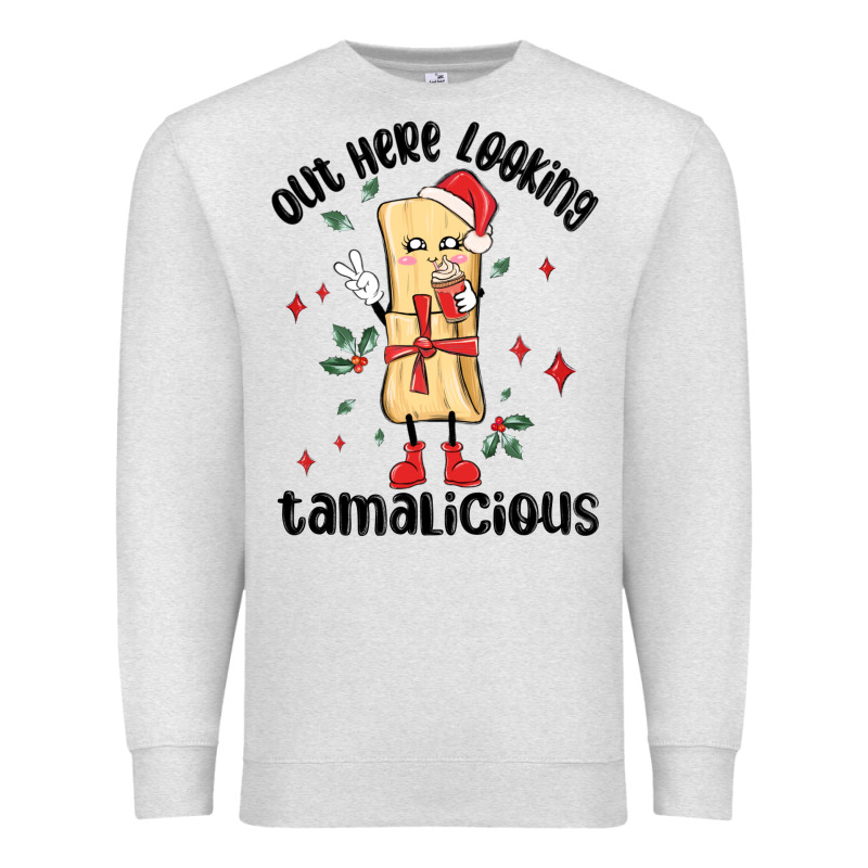 Out Here Looking Tamalicious Christmas Tamale Premium Sweatshirt by MaliasSmallBusiness | Teevron