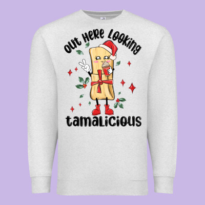 Out Here Looking Tamalicious Christmas Tamale Premium Sweatshirt Designed By Maliassmallbusiness