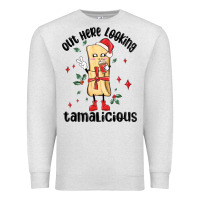 Oatmeal Heather out here looking tamalicious christmas tamale Premium Sweatshirt - MaliasSmallBusiness