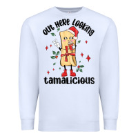 White out here looking tamalicious christmas tamale Premium Sweatshirt - MaliasSmallBusiness
