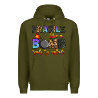 Army Green fragile like a bomb ready to explode Premium Hoodie - Artiststas