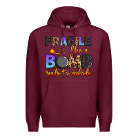 Burgundy fragile like a bomb ready to explode Premium Hoodie - Artiststas