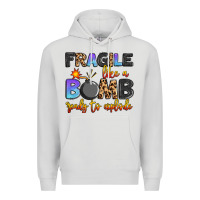 Dove Grey fragile like a bomb ready to explode Premium Hoodie - Artiststas