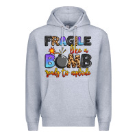 Heather Grey fragile like a bomb ready to explode Premium Hoodie - Artiststas