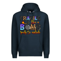 Navy fragile like a bomb ready to explode Premium Hoodie - Artiststas