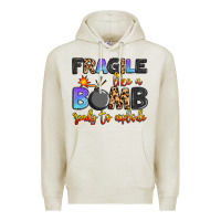 Oatmeal Heather fragile like a bomb ready to explode Premium Hoodie - Artiststas
