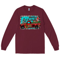 Burgundy truck merry christmas Long Sleeve Tee - JahusDesignShop