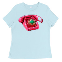 Baby Blue pink telephone Ladies Tee - AdoDesignShop