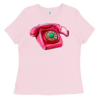 Bubblegum Pink pink telephone Ladies Tee - AdoDesignShop