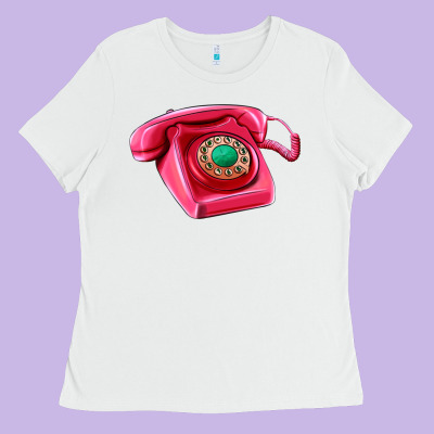 Pink Telephone Ladies Tee Designed By Adodesignshop