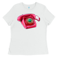 White pink telephone Ladies Tee - AdoDesignShop