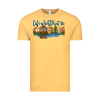 Vintage Mustard life is better at the cabin Vintage Tee - HRA Design Shop