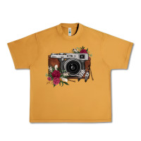 Peanut Butter floral feather vintage camera Urban Heavy Tee - FaDigitalArtStudio