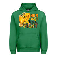 Emerald Her fight is our fight Childhood Cancer yellow Urban Hoodie - NancyCooperArtShop