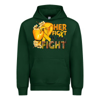 Forest Green Her fight is our fight Childhood Cancer yellow Urban Hoodie - NancyCooperArtShop