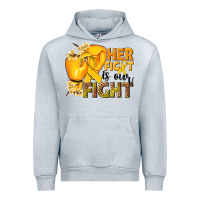 Heather Grey Her fight is our fight Childhood Cancer yellow Urban Hoodie - NancyCooperArtShop