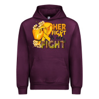 Mauve Wine Her fight is our fight Childhood Cancer yellow Urban Hoodie - NancyCooperArtShop
