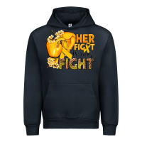 Navy Her fight is our fight Childhood Cancer yellow Urban Hoodie - NancyCooperArtShop