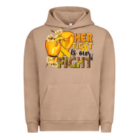 Pigment Burro Her fight is our fight Childhood Cancer yellow Urban Hoodie - NancyCooperArtShop