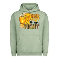 Pigment Oil Green Her fight is our fight Childhood Cancer yellow Urban Hoodie - NancyCooperArtShop