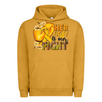Pigment Peanut Butter Her fight is our fight Childhood Cancer yellow Urban Hoodie - NancyCooperArtShop
